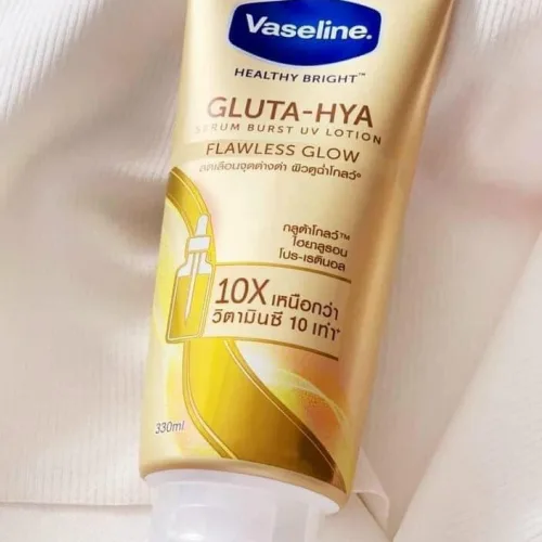 Sữa Dưỡng Thể Vaseline 10X Vàng Healthy Bright Gluta Hya Serum Flawless Glow 330ml (Hàng nhập khẩu có tem phụ)