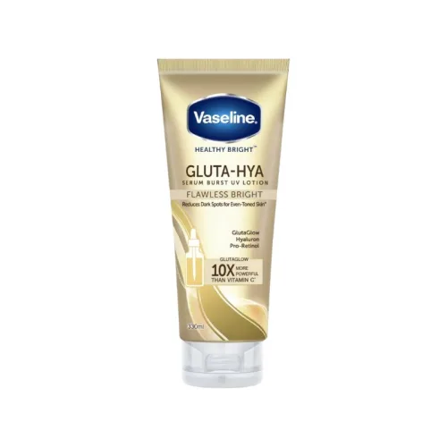 Sữa Dưỡng Thể Vaseline 10X Vàng Healthy Bright Gluta Hya Serum Flawless Glow 330ml (Hàng nhập khẩu có tem phụ)