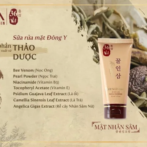 Sữa Rửa Mặt 36 Vị Mật Nhân Sâm MeeA Organic