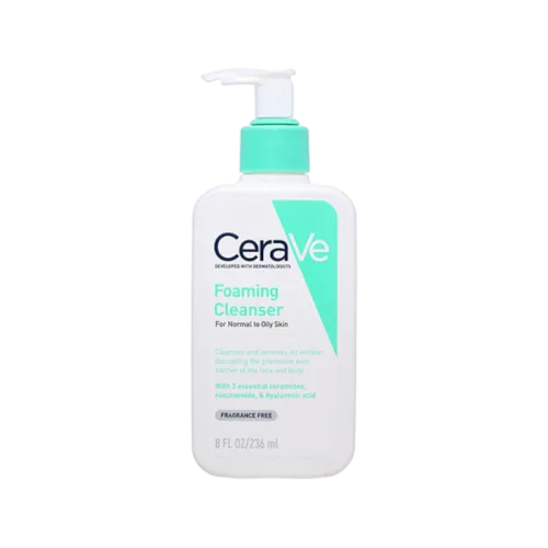 Sữa Rửa Mặt Cerave Foaming Cleanser Xanh Ngọc Nhỏ 236ml - Dành Cho Da Thường Đến Da Dầu