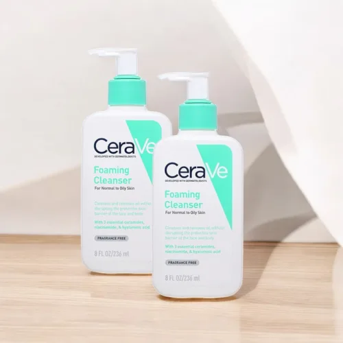 Sữa Rửa Mặt Cerave Foaming Cleanser Xanh Ngọc Nhỏ 236ml - Dành Cho Da Thường Đến Da Dầu