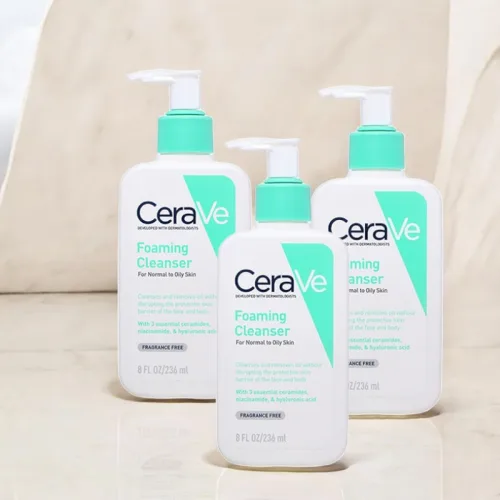 Sữa Rửa Mặt Cerave Foaming Cleanser Xanh Ngọc Nhỏ 236ml - Dành Cho Da Thường Đến Da Dầu