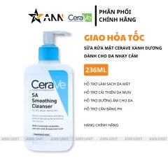 Sữa Rửa Mặt Cerave SA Smoothing Cleanser Xanh Dương Nhỏ 236ml - Dành Cho Da Nhạy Cảm
