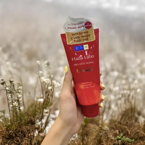 Sữa Rửa Mặt Hada Labo Màu Đỏ Pro Anti Aging Chống Lão Hoá 80g