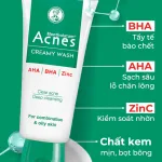 Sữa Rửa Mặt Mentholatum Acnes Creamy Wash 100g - Sữa Rửa Mặt Acnes Dành Cho Da Dầu Nhờn
