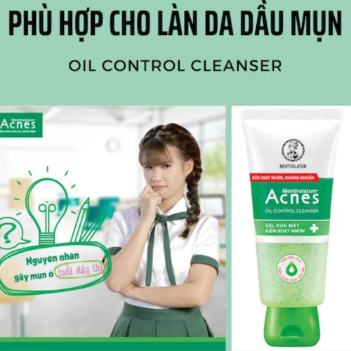 Sữa Rửa Mặt Mentholatum Acnes Oil Control Cleanser 100g - Sữa Rửa Mặt Acnes Dành Cho Da Dầu Nhờn