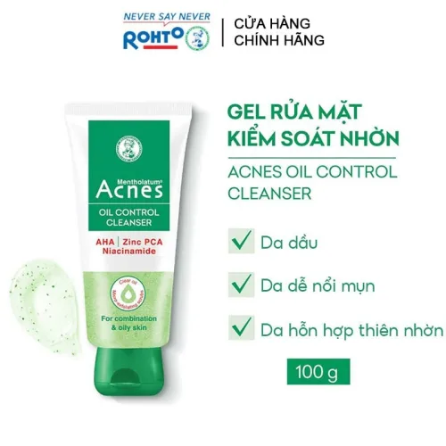 Sữa Rửa Mặt Mentholatum Acnes Oil Control Cleanser 100g - Sữa Rửa Mặt Acnes Dành Cho Da Dầu Nhờn