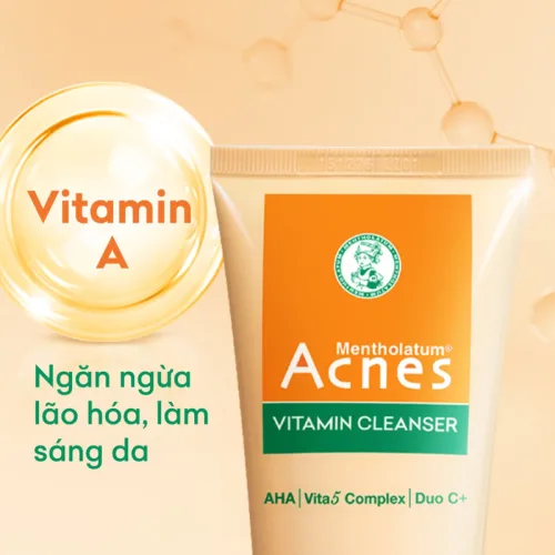 Sữa Rửa Mặt Mentholatum Acnes Vitamin Cleanser 100g - Sữa Rửa Mặt Acnes Dành Cho Da Thâm Mờ Thâm Sẹo