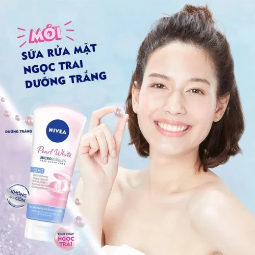 Sữa Rửa Mặt Nivea Tinh Chất Ngọc Trai Hỗ Trợ Làm Sáng Da 5 In 1 Màu Xanh 100g