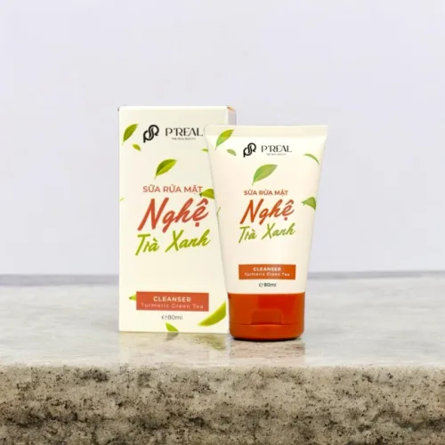 Sữa Rửa Mặt P'Real Sica White Nghệ Trà Xanh Turmeric Green Tea Cleanser 80ml