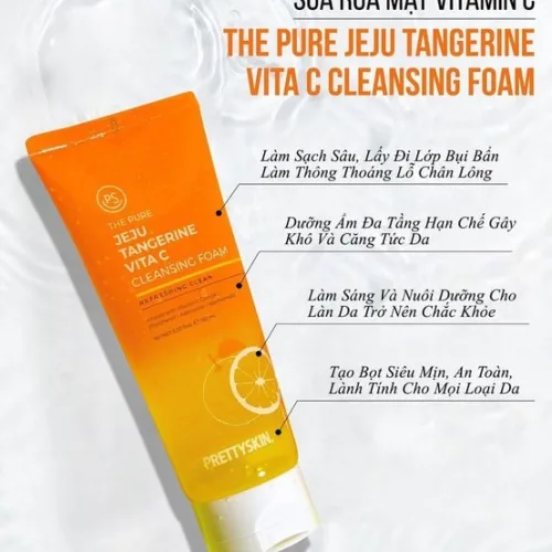 Sữa rửa mặt Pretty Skin Jeju Tangerine Vita C Cleansing Foam
