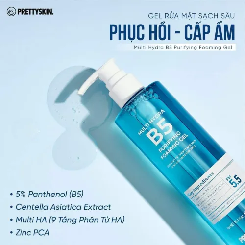 Sữa Rửa Mặt Prettyskin Multi Hydra B5 Cấp Ẩm Sạch Sâu 300ml