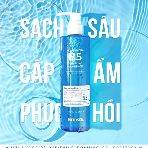 Sữa Rửa Mặt Prettyskin Multi Hydra B5 Cấp Ẩm Sạch Sâu 300ml
