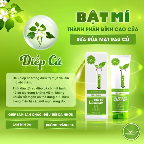 Sữa Rửa Mặt Rau Củ VIP White Siêu phẩm nằm trong bộ trang điểm  làm đẹp bạn không nên bỏ lỡ