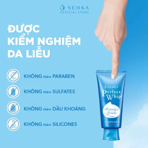 Sữa rửa mặt Senka perfect whip 120g màu xanh dương