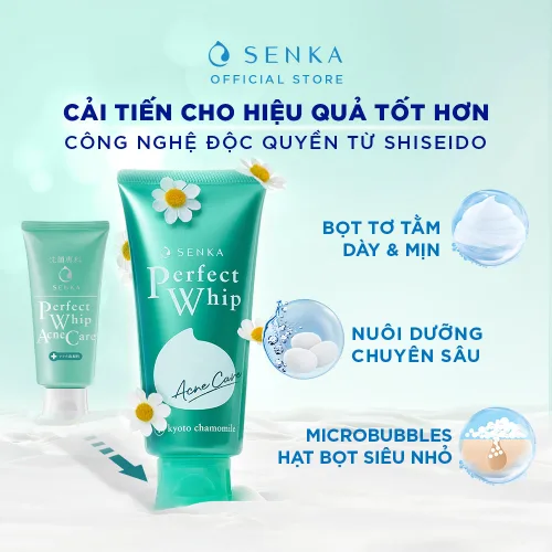 Sữa Rửa Mặt Senka Perfect Whip Acne Care 100g