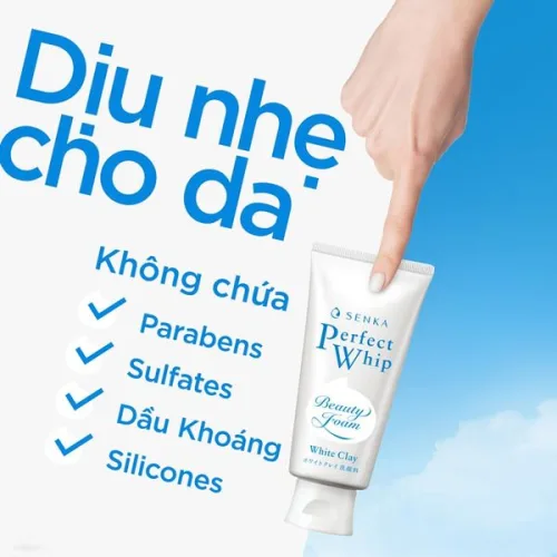Sữa Rửa Mặt Senka  Perfect White Clay 120g  Chiết Xuất Đất Sét Trắng Làm Đều Màu Da