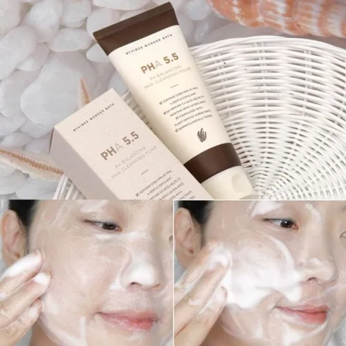 Sữa Rửa Mặt Tẩy Tế Bào Chết Byvibes Wonder Bath PHA 5.5 PH Balancing PHA Cleansing Foam  hỗ trợ điều trị mụn