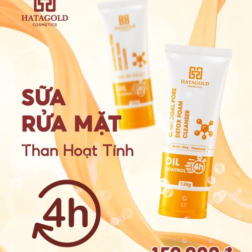 Sữa Rửa Mặt Than Hoạt Tính Hatagold Cosmetics