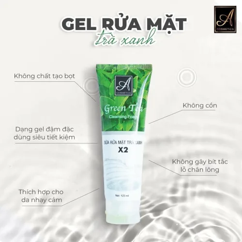 Sữa rửa mặt trà xanh nhà Acosmetic làm da sạch mụn