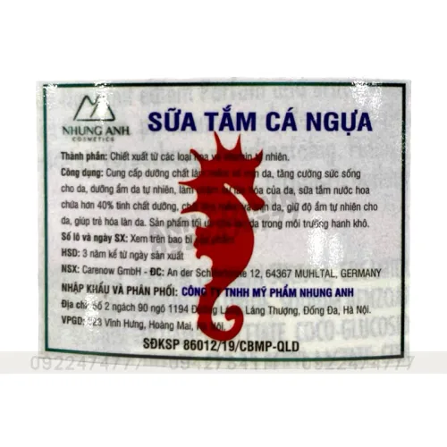 Sữa Tắm Cá Ngựa Algemarin Hương Nước Hoa Chai Vòi 600ml