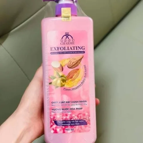 Sữa Tắm Cho Nữ Tẩy Tế Bào Da Chết Charme Exfoliating Hạt Hạnh Nhân Hương Nước Hoa Pháp 900ml