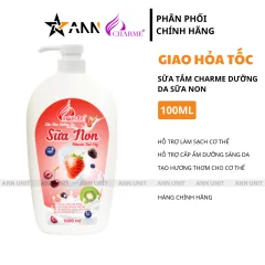 Sữa Tắm Charme Sữa Non Vitamin Trái Cây Hỗ Trợ Cấp Ẩm Dưỡng Sáng Da 1000ml