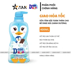 Sữa Tắm Gội Toàn Thân Cho Bé Dnee Kid Thái Lan Hình Chim Cánh Cụt  Màu Xanh Dương 400ml