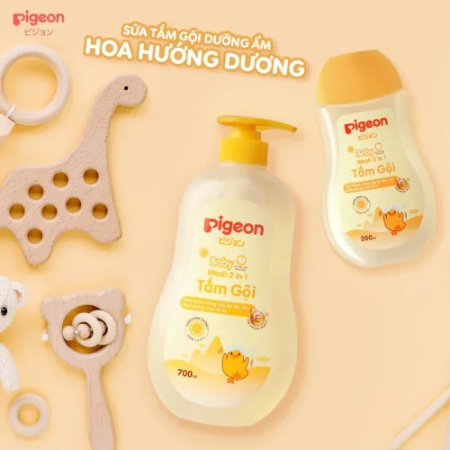 Sữa Tắm Gội Toàn Thân Cho Bé Hương Hoa Hướng Dương Pigeon 200ml