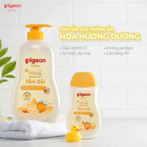 Sữa Tắm Gội Toàn Thân Cho Bé Hương Hoa Hướng Dương Pigeon 200ml