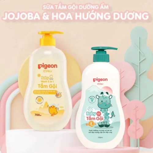Sữa Tắm Gội Toàn Thân Cho Bé Hương Hoa Hướng Dương Pigeon 700ml