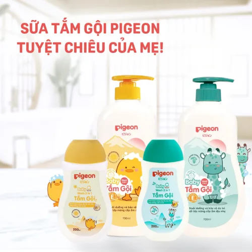 Sữa Tắm Gội Toàn Thân Cho Bé Hương Jojoba Pigeon 200ml