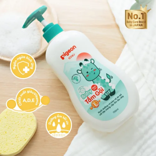 Sữa Tắm Gội Toàn Thân Cho Bé Hương Jojoba Pigeon 700ml