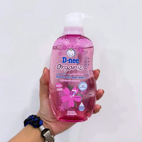 Sữa Tắm Gội Toàn Thân Cho Bé  Dnee Organic Màu Hồng 380ml