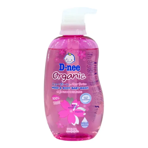 Sữa Tắm Gội Toàn Thân Cho Bé  Dnee Organic Màu Hồng 380ml