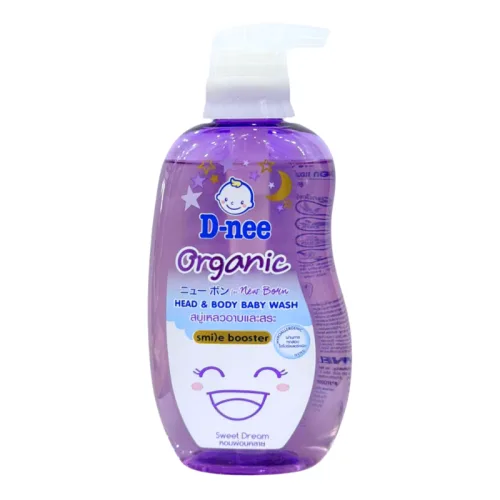 Sữa Tắm Gội Toàn Thân Cho Bé Sơ Sinh Dnee Organic Màu Tím 380ml