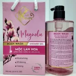 Sữa Tắm Kina Hương Nước Hoa Mộc Lan 900ml - Hỗ Trợ Cấp Ẩm Dưỡng Sáng Da Mịn Màng - Tặng Kèm 1 Bông Tắm