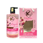 Sữa Tắm Kina Hương Nước Hoa Mộc Lan 900ml - Hỗ Trợ Cấp Ẩm Dưỡng Sáng Da Mịn Màng - Tặng Kèm 1 Bông Tắm