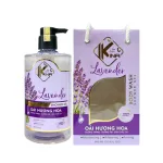 Sữa Tắm Kina Hương Nước Hoa Oải Hương 900ml - Hỗ Trợ Cấp Ẩm Dưỡng Sáng Da Mịn Màng - Tặng Kèm 1 Bông Tắm