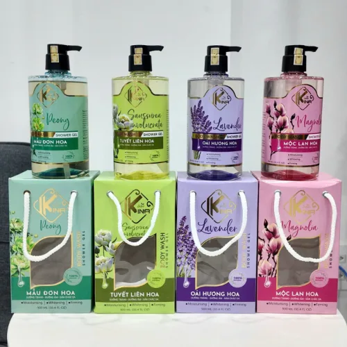 Sữa Tắm Kina Hương Nước Hoa Tuyết Liên 900ml - Hỗ Trợ Cấp Ẩm Dưỡng Sáng Da Mịn Màng - Tặng Kèm 1 Bông Tắm