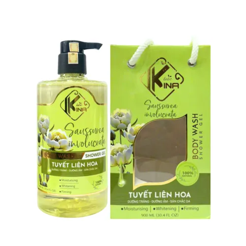 Sữa Tắm Kina Hương Nước Hoa Tuyết Liên 900ml - Hỗ Trợ Cấp Ẩm Dưỡng Sáng Da Mịn Màng - Tặng Kèm 1 Bông Tắm