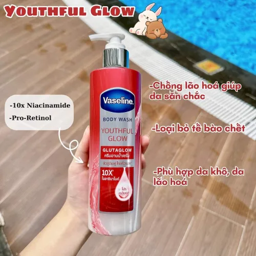 Sữa Tắm Màu Đỏ Vaseline Body Wash Youthful Glow 10X 425ml