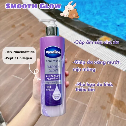 Sữa Tắm Màu Tím Vaseline Body Wash Smooth Glow 10X 425ml