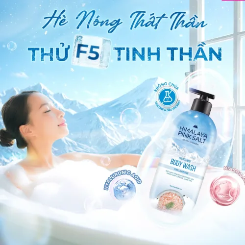 Sữa Tắm Muối Hồng Himalaya Pink Cool & Freeze Làm Sạch Dưỡng Ẩm 500g