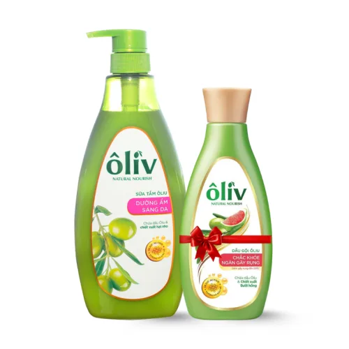 Sữa Tắm Ôliu Ôliv 3x Dưỡng Ẩm 650ml Hồng - Tặng Dầu Gội Ôliu Giúp Giảm Gãy Rụng Tóc