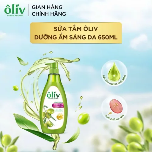 Sữa Tắm Ôliu Ôliv 3x Dưỡng Ẩm 650ml Hồng - Tặng Dầu Gội Ôliu Giúp Giảm Gãy Rụng Tóc