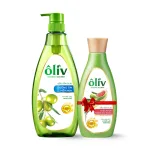 Sữa Tắm Ôliu Ôliv 3x Dưỡng Ẩm 650ml Xanh Dương - Tặng Dầu Gội Ôliu Giúp Giảm Gãy Rụng Tóc