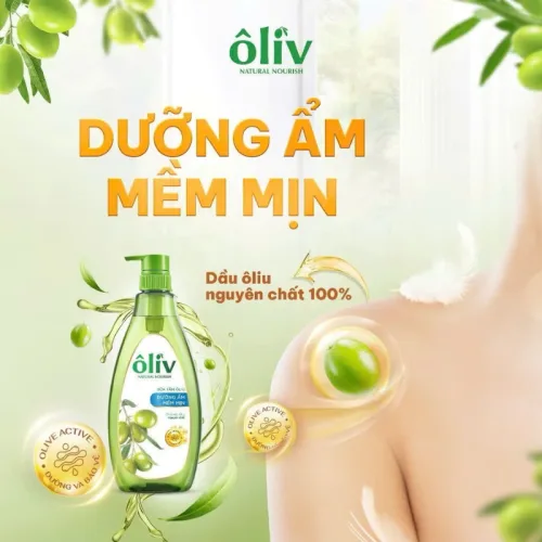 Sữa Tắm Ôliu Ôliv 3x Dưỡng Ẩm 650ml Xanh Dương - Tặng Dầu Gội Ôliu Giúp Giảm Gãy Rụng Tóc