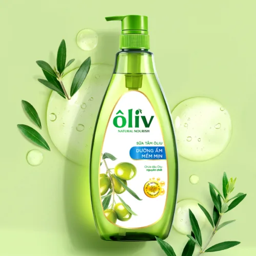 Sữa Tắm Ôliu Ôliv 3x Dưỡng Ẩm 650ml Xanh Dương - Tặng Dầu Gội Ôliu Giúp Giảm Gãy Rụng Tóc