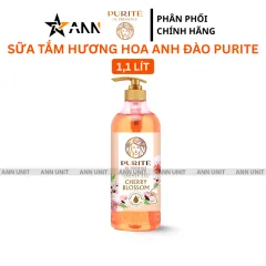 Sữa Tắm Purite Hương Hoa Anh Đào Cherry Blossom 1,1 Lít - Sữa Tắm Dưỡng Sáng Da